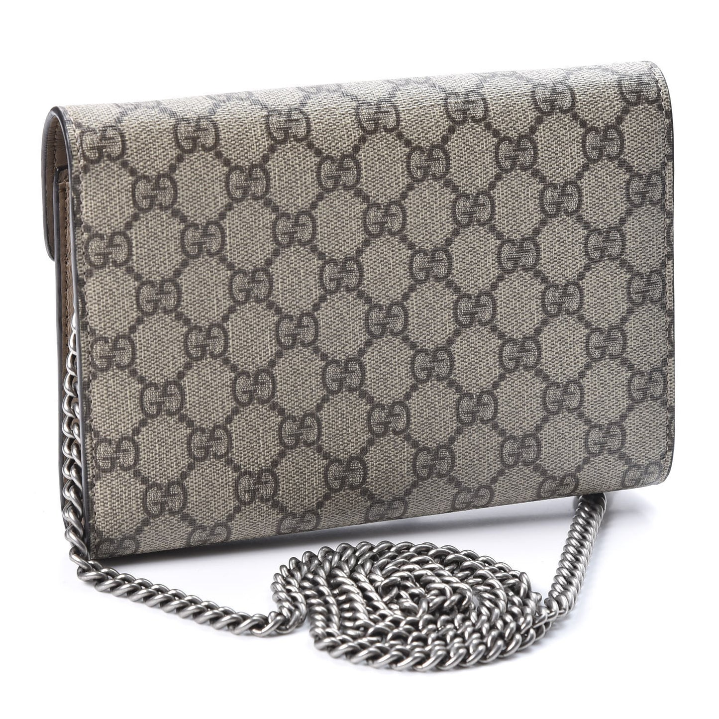 GG Supreme Monogram Mini Dionysus Chain Wallet Beige Taupe