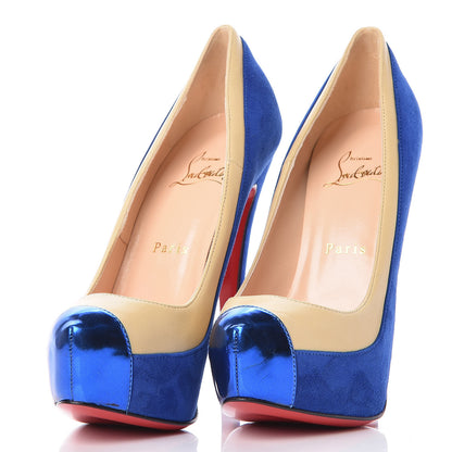 Christian Louboutin Suede Nappa Mirror Mago 160 Pumps 36.5 Blue 3 of 7
