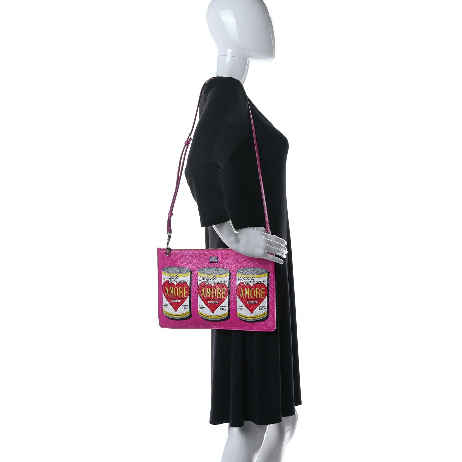 Dolce & Gabbana Calfskin Amore Soup Can Print Crossbody Clutch Multicolor 2 of 9