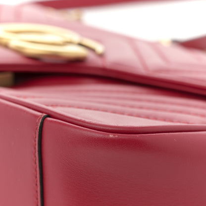 Gucci Calfskin Matelasse Small GG Marmont Shoulder Bag Hibiscus Red 11 of 12