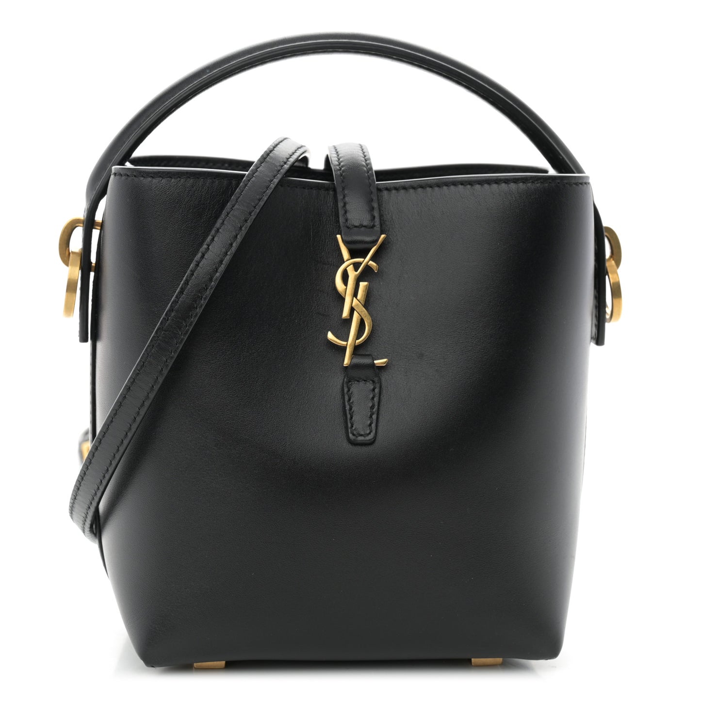 Shiny Calfskin Le 37 Mini Bucket Bag Black