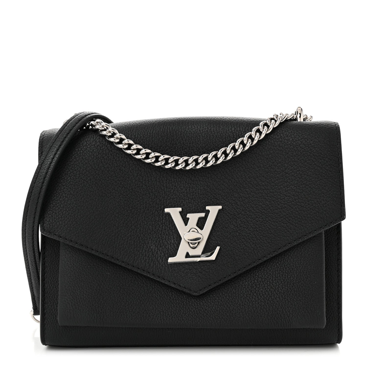Louis Vuitton Soft Calfskin Mylockme Chain Bag BB Black 1 of 9