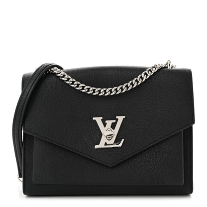 Louis Vuitton Soft Calfskin Mylockme Chain Bag BB Black 1 of 9