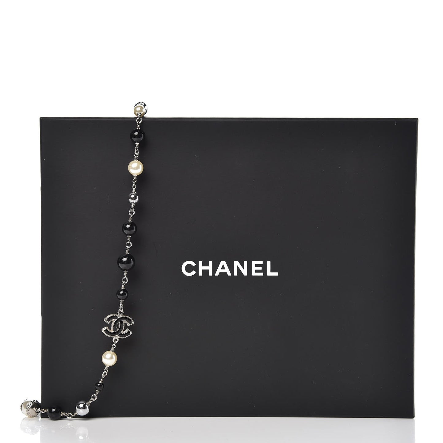 Pearl CC Beaded Long Necklace