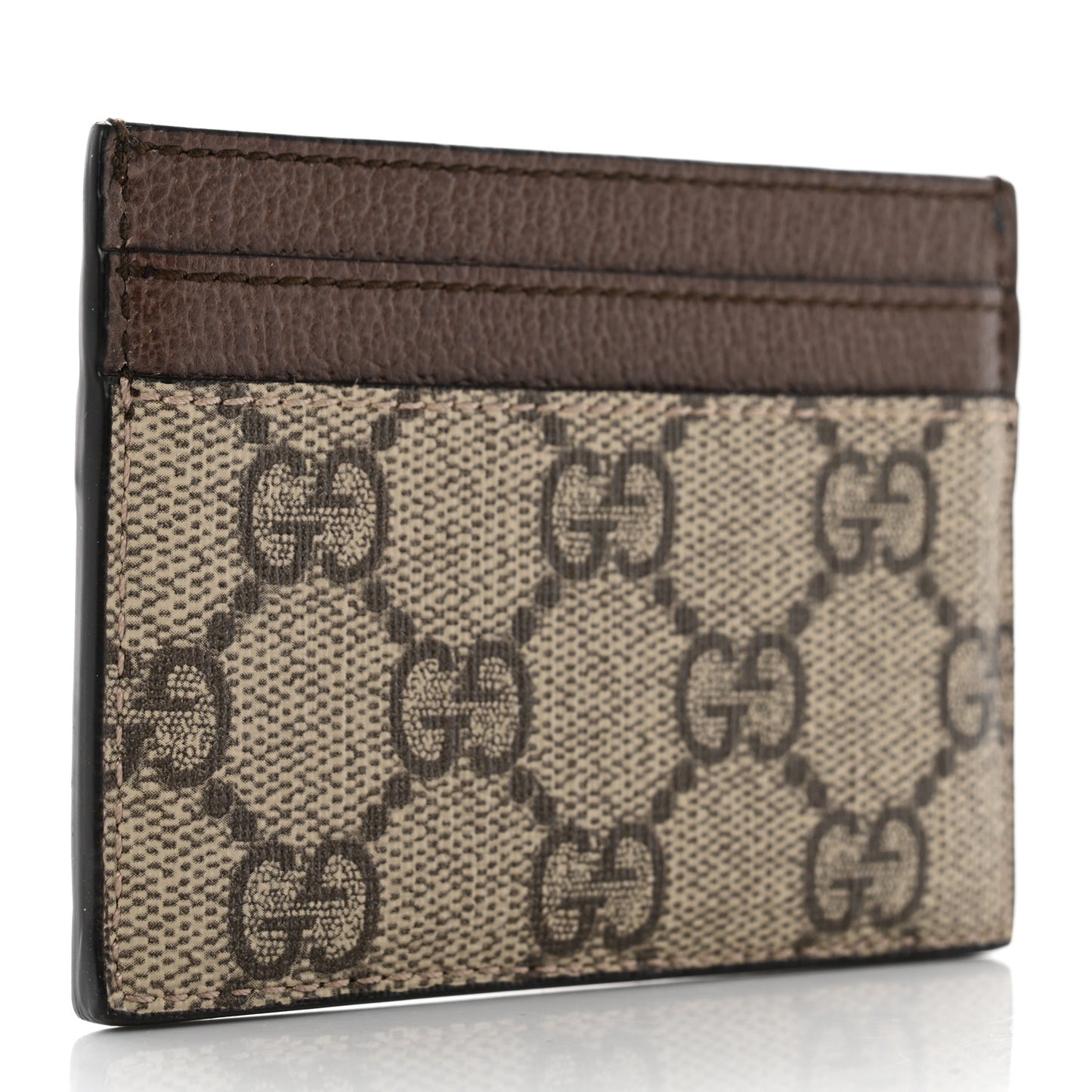 GG Supreme Monogram Ophidia Card Holder Brown