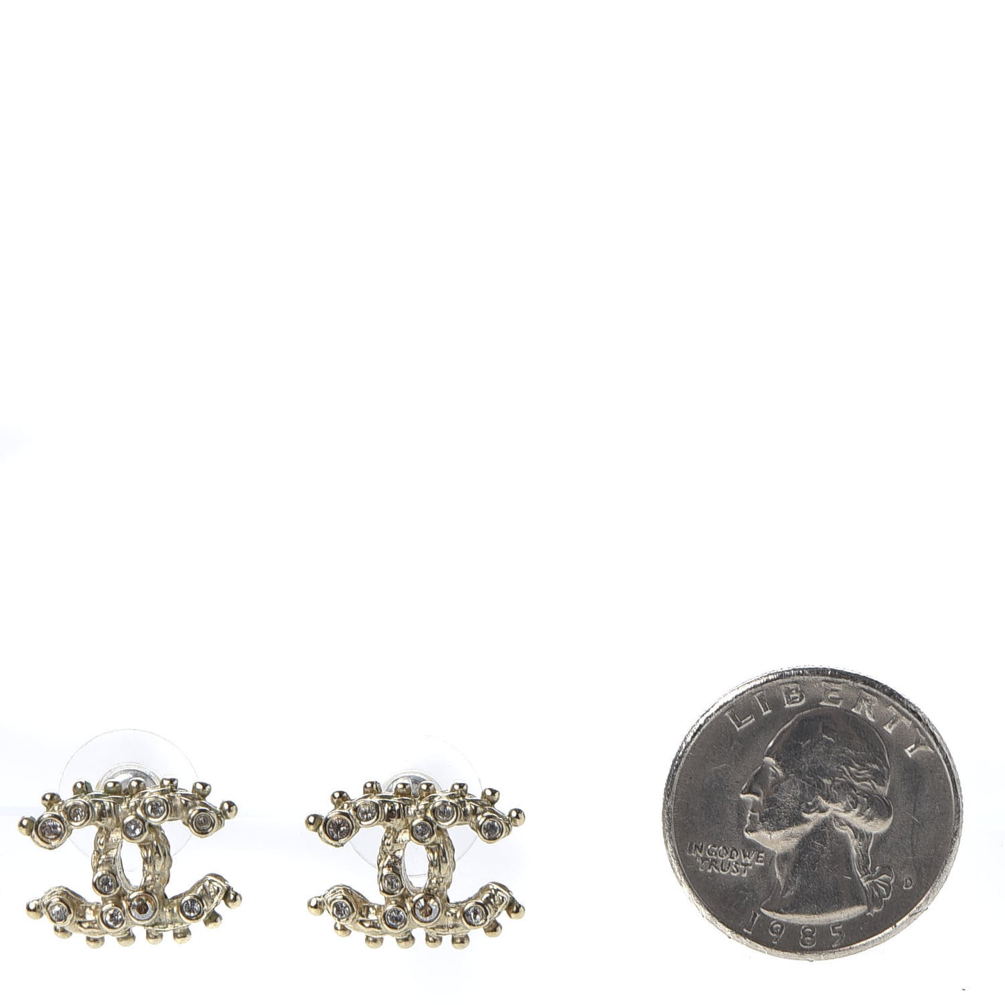 Crystal CC Earrings Gold