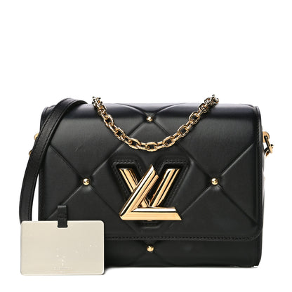 Louis Vuitton Lambskin Quilted Twist MM Black 1 of 19