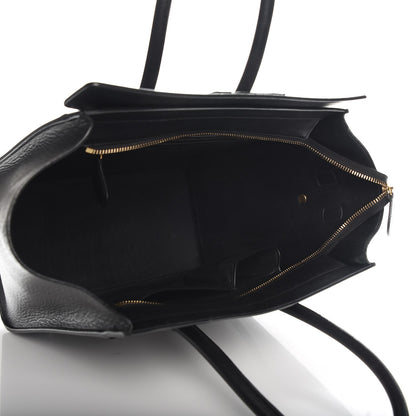 Celine Calfskin Astrakhan Embossed Mini Luggage Black 5 of 10