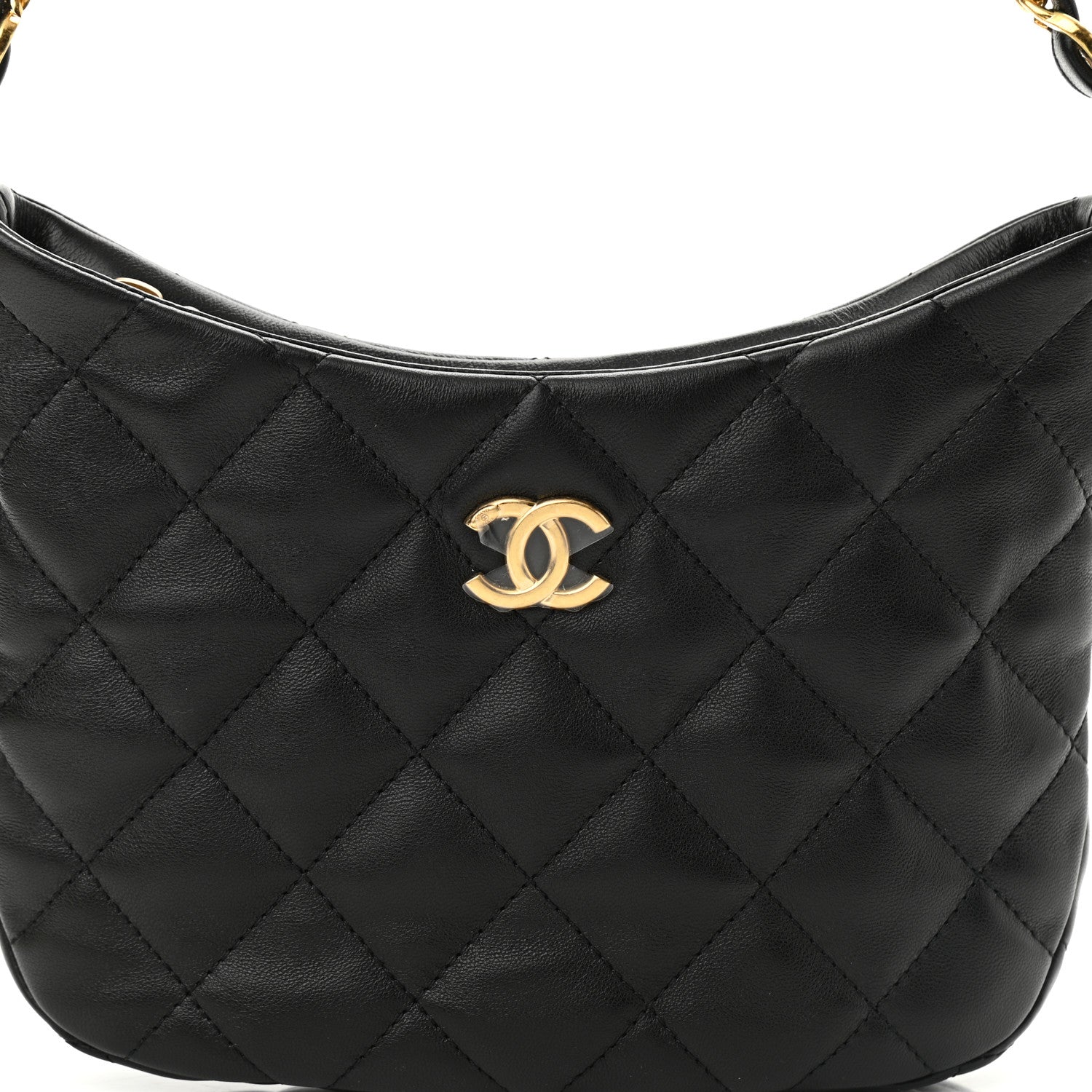 Chanel Lambskin Quilted CC Links Hobo Black 8 of 11