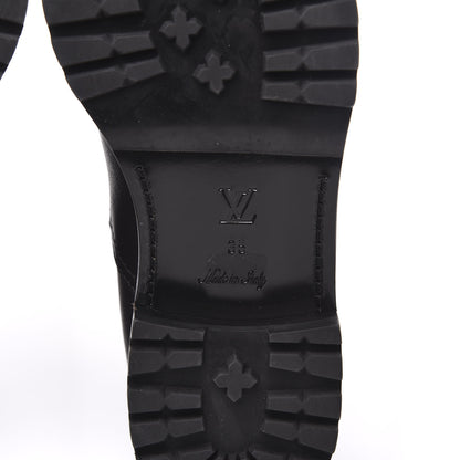 Louis Vuitton Calfskin Monogram Discovery Flat Ankle Boots 35 Black 6 of 8