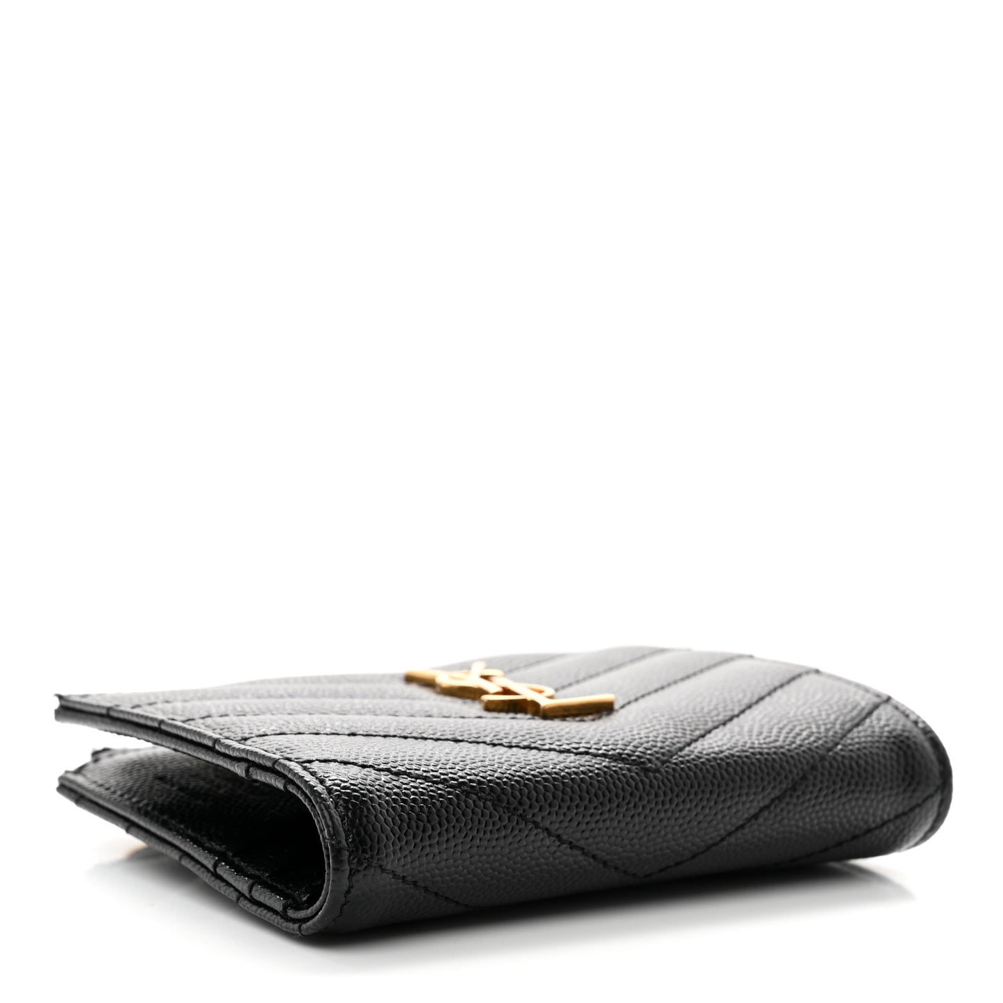 Grain De Poudre Matelasse Chevron Monogram Zipped Card Case Black