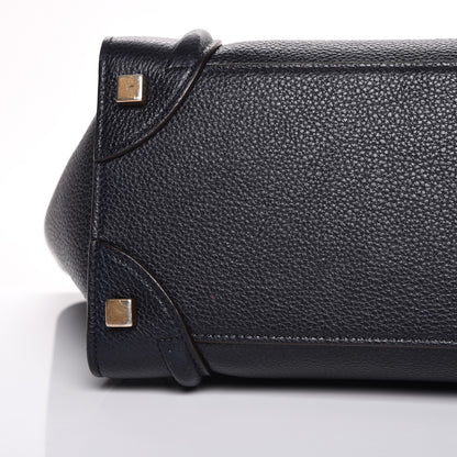 Celine Drummed Calfskin Micro Luggage Midnight 8 of 10