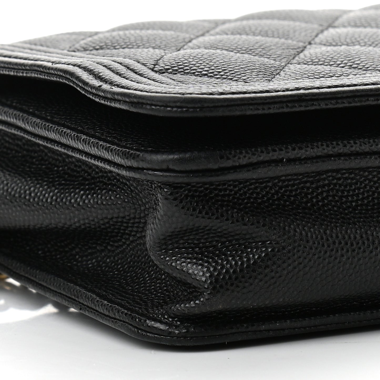 Caviar Quilted Boy Wallet On Chain WOC Black