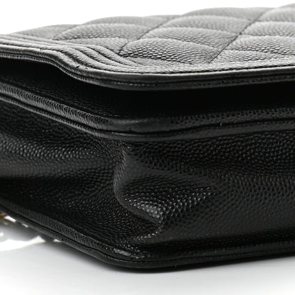 Chanel Caviar Quilted Boy Wallet On Chain WOC Black 10 of 12