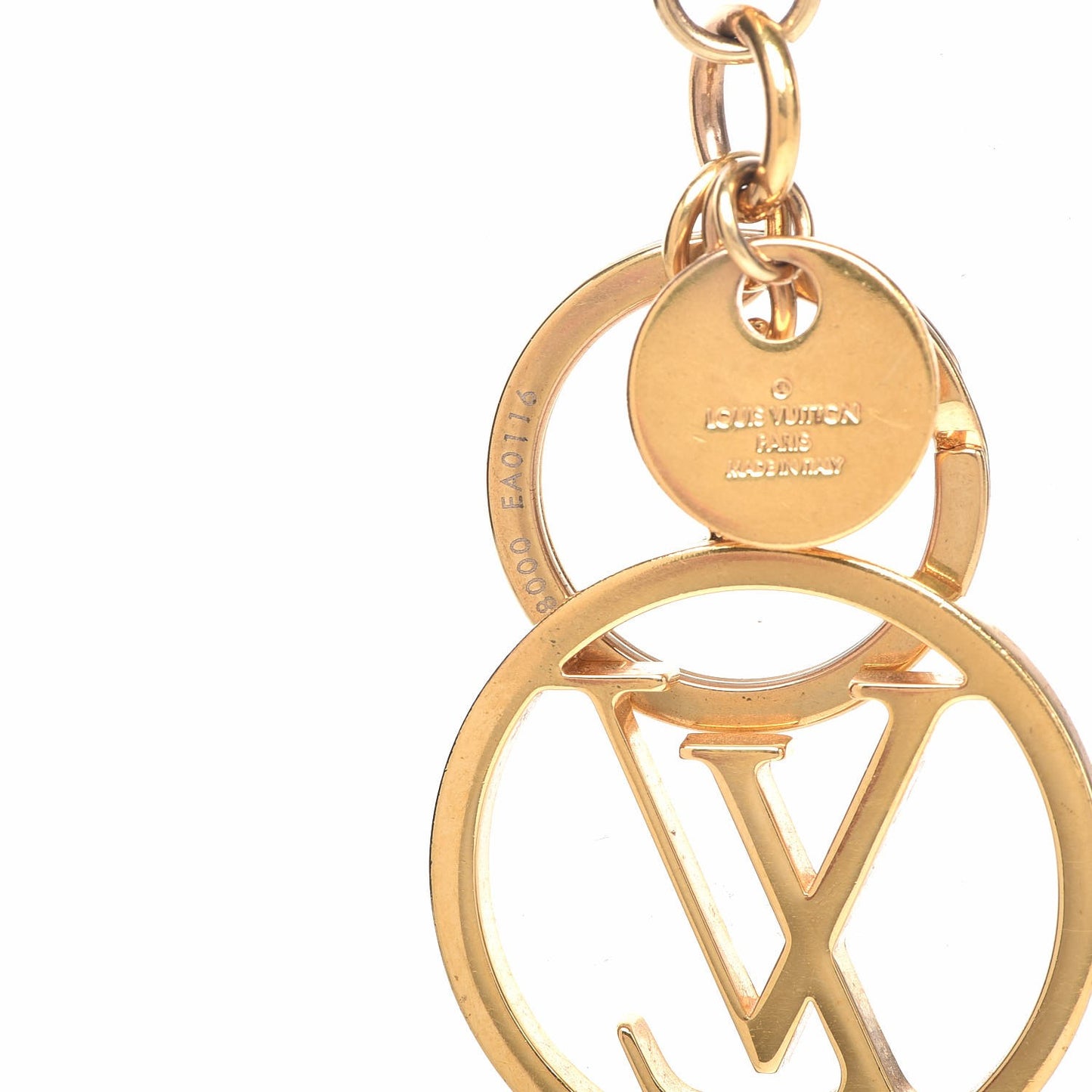 LV Circle Bag Charm Key Holder Gold