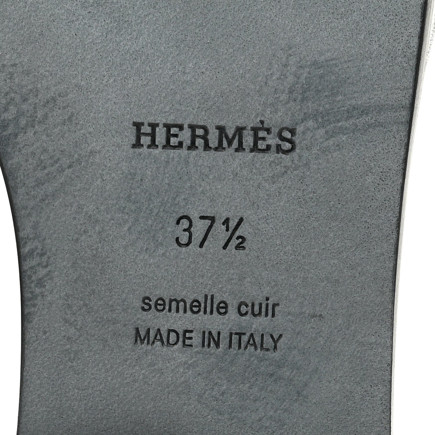 Hermes Metallic Chevre Oran Sandals 37.5 Gris Argente 8 of 10