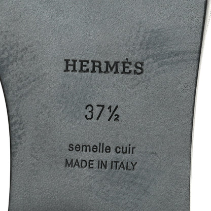 Hermes Metallic Chevre Oran Sandals 37.5 Gris Argente 8 of 10