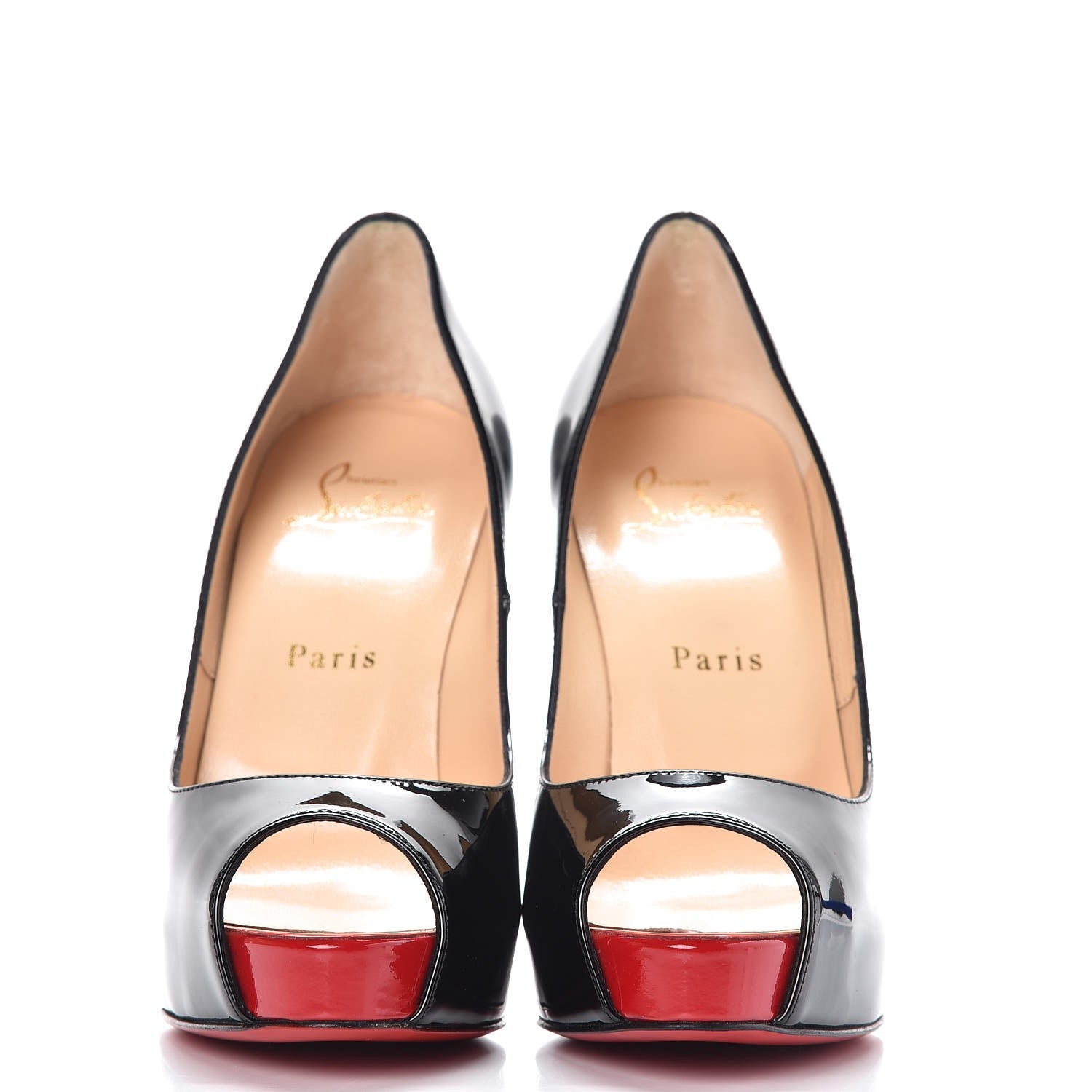 Christian Louboutin Patent New Very Prive 120 Pumps 37 Black Red 3 of 9