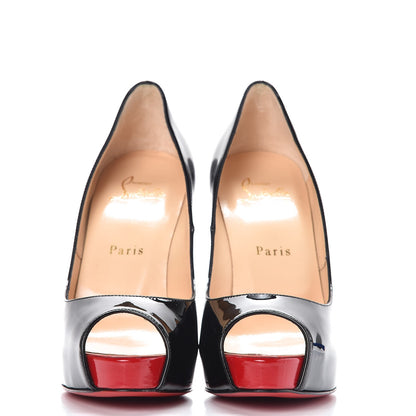 Christian Louboutin Patent New Very Prive 120 Pumps 37 Black Red 3 of 9