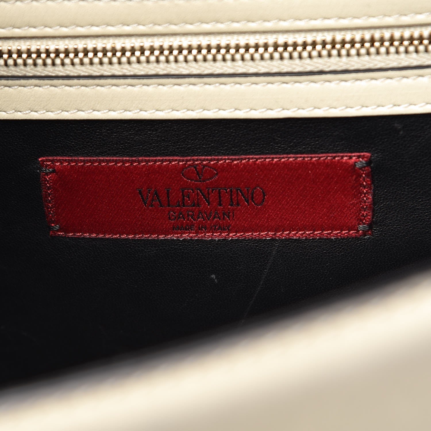 Valentino Garavani Vitello Medium Glam Lock Rockstud Flap Black Light Ivory 6 of 8