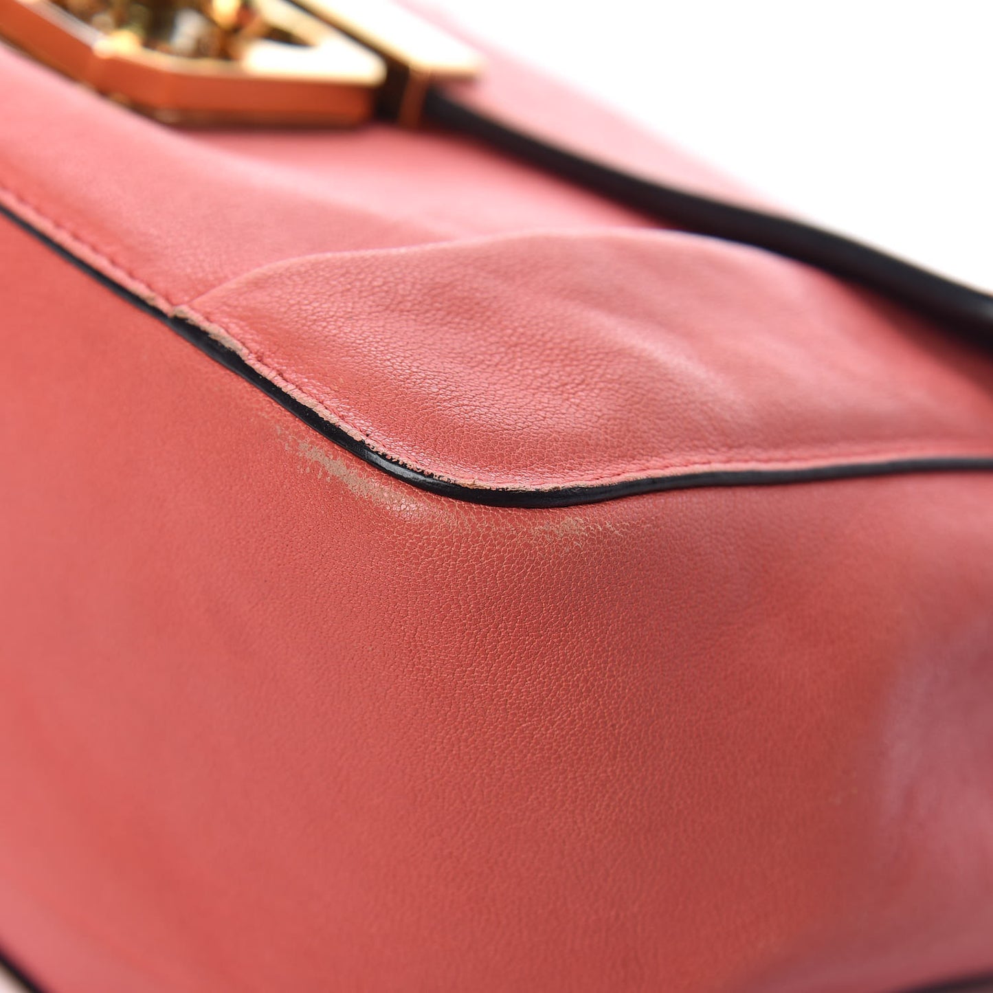 Goatskin Medium Elsie Shoulder Bag Coral Pop
