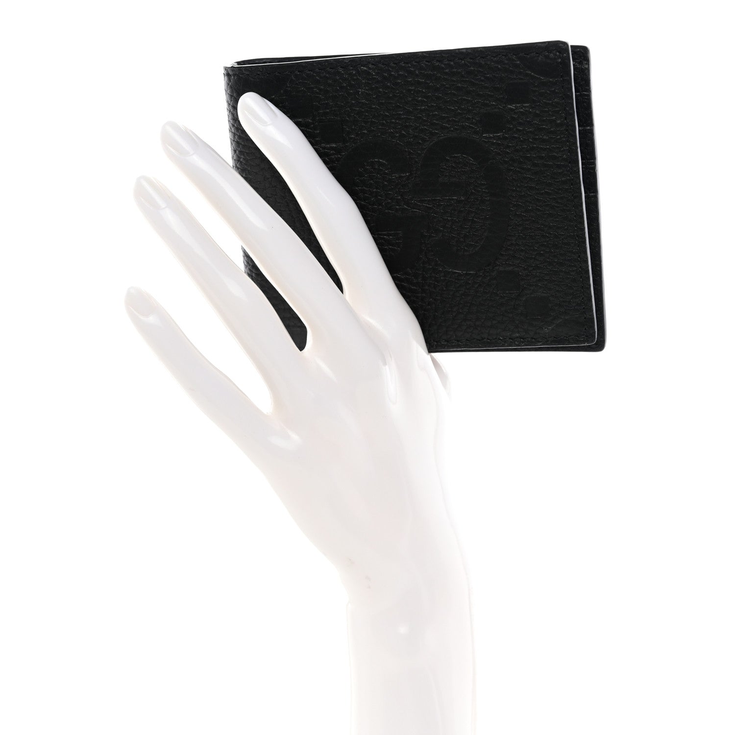 Gucci Piuma Calfskin Jumbo GG Embossed Wallet Black 2 of 7