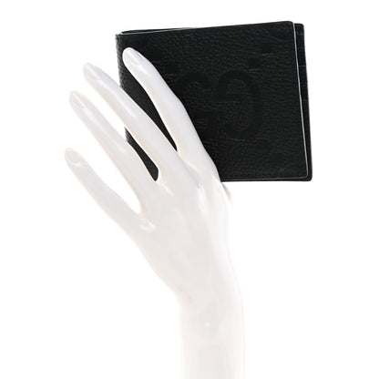 Gucci Piuma Calfskin Jumbo GG Embossed Wallet Black 2 of 7