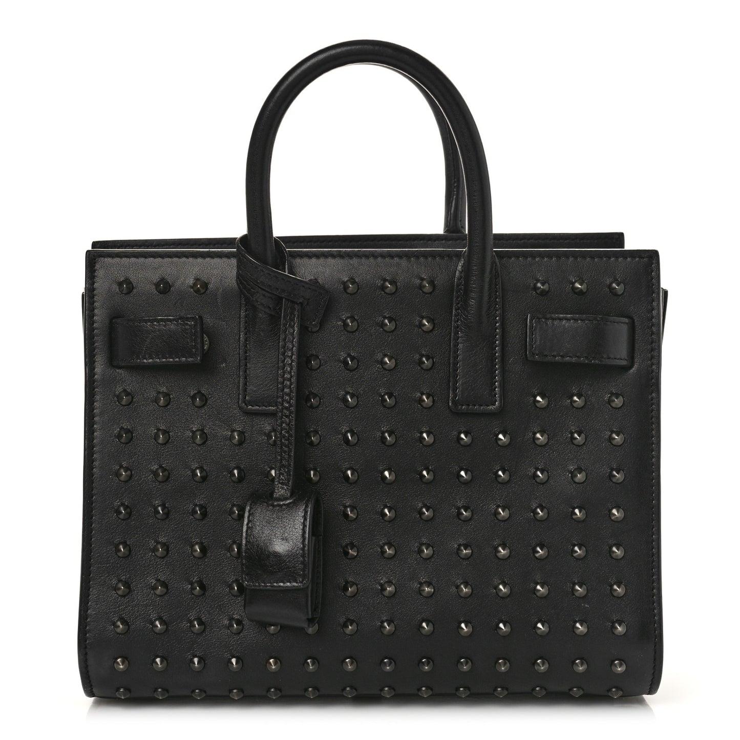 Calfskin Studded Nano Sac De Jour Black