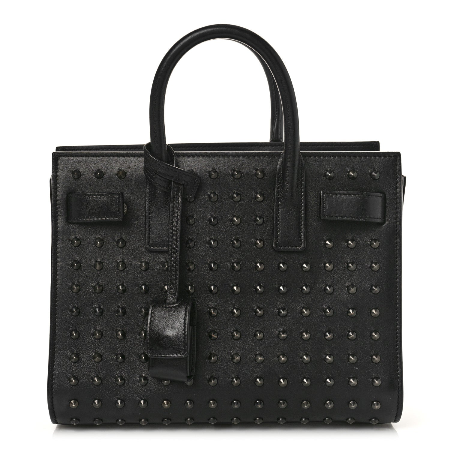 Saint Laurent Calfskin Studded Nano Sac De Jour Black 1 of 8