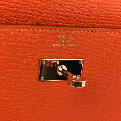 Hermes Chevre Mysore Kelly Longue Wallet Feu 6 of 7