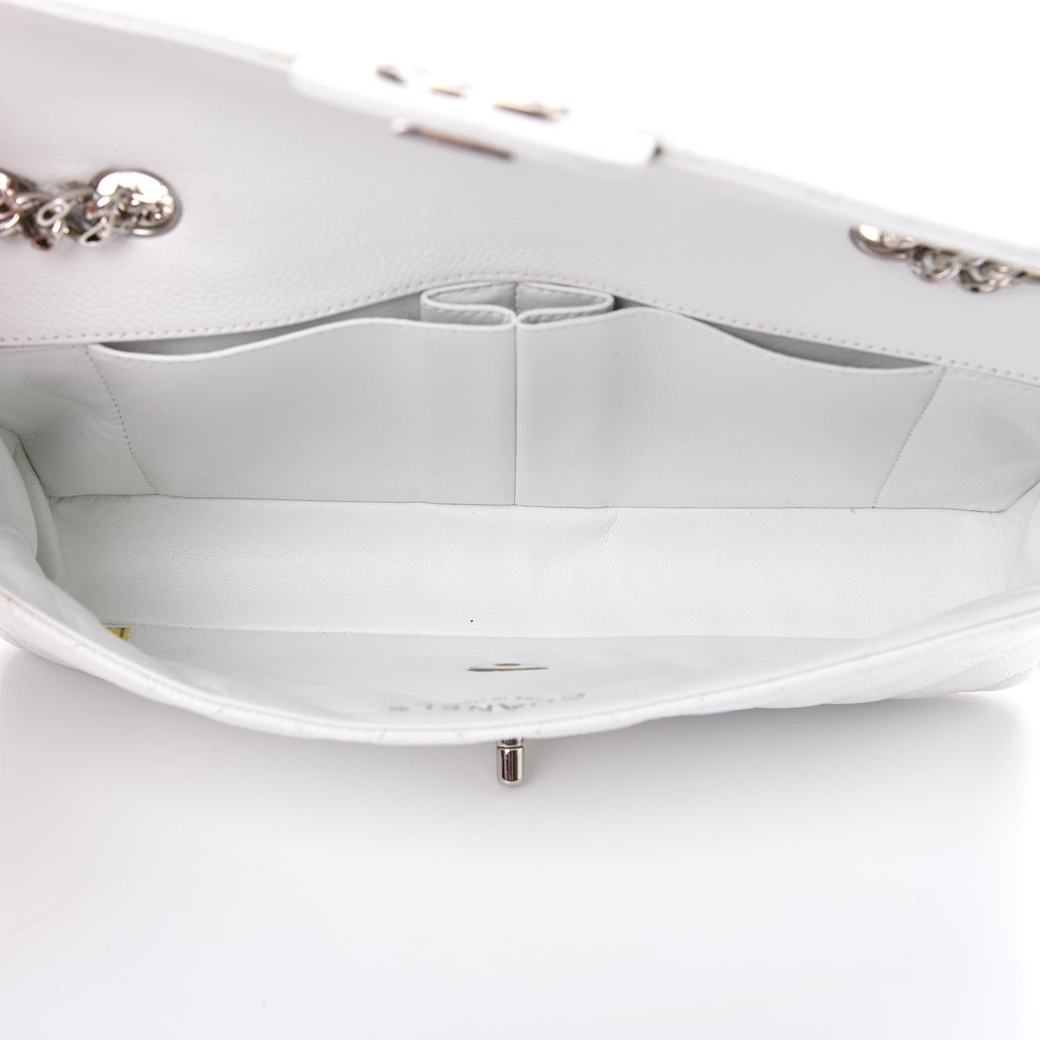 Chanel Caviar Quilted East West Flap Bijoux Chain White 4 of 10