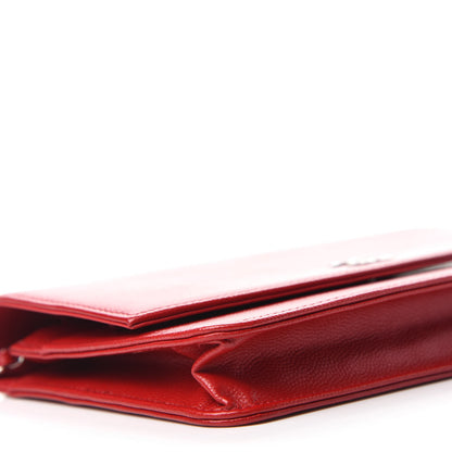 Chanel Caviar Sevruga Wallet on Chain WOC Red 6 of 13