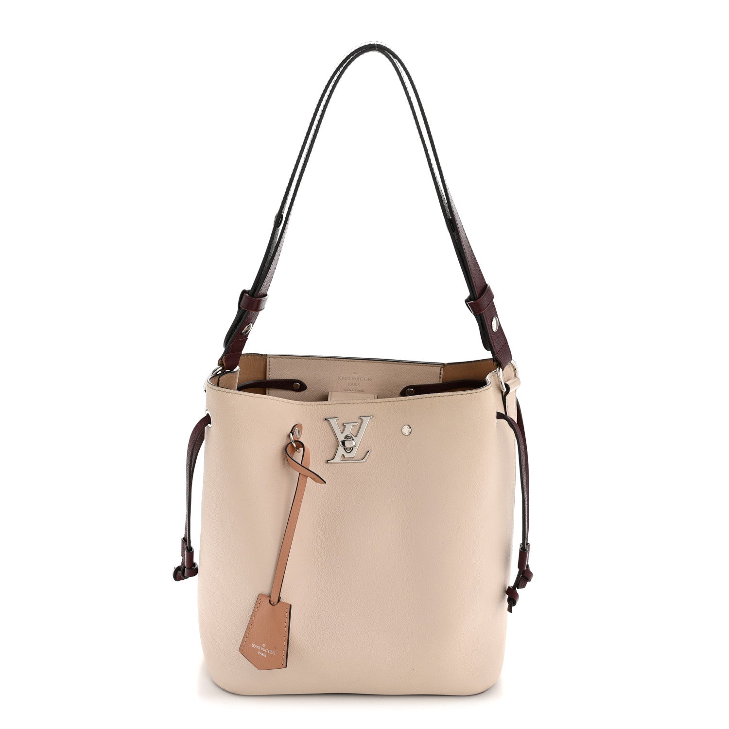 Louis Vuitton Calfskin Lockme Bucket Soie Quartz Calla 1 of 14