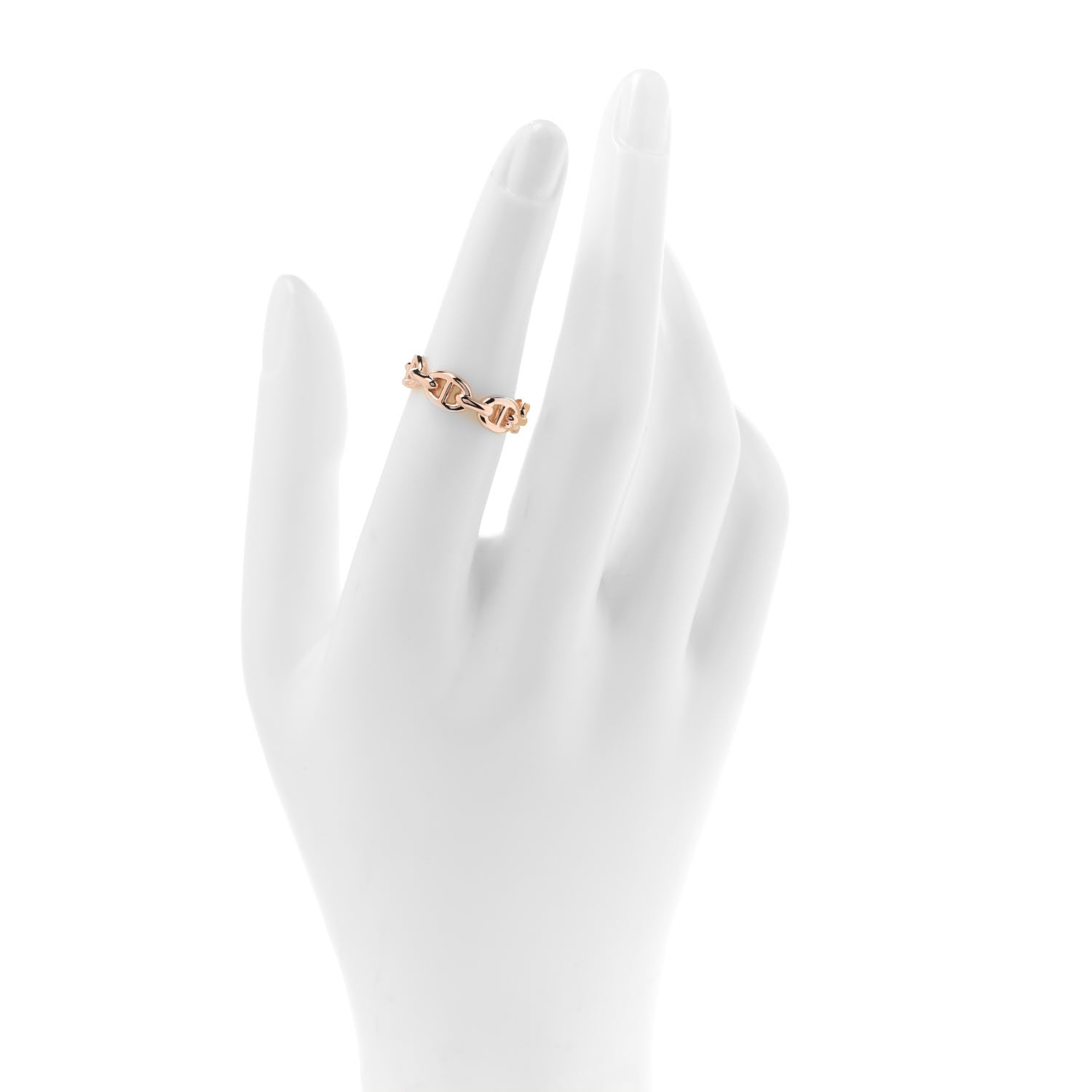 Hermes 18K Rose Gold PM Chaine D'Ancre Enchainee Ring 52 6 2 of 5