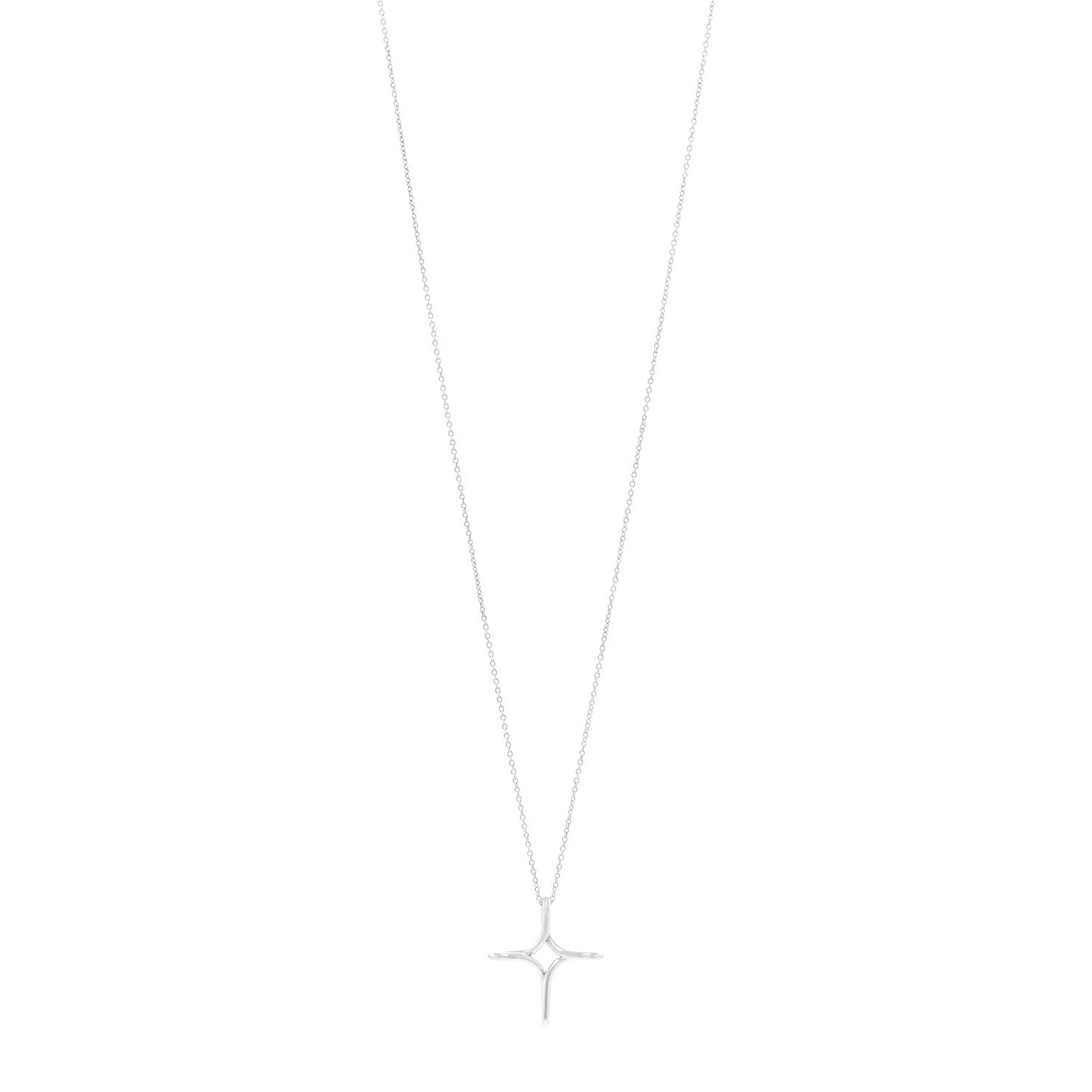 Sterling Silver Elsa Peretti Infinity Cross Pendant Necklace