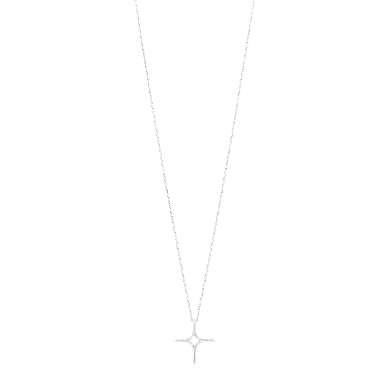 Tiffany Sterling Silver Elsa Peretti Infinity Cross Pendant Necklace 1 of 4