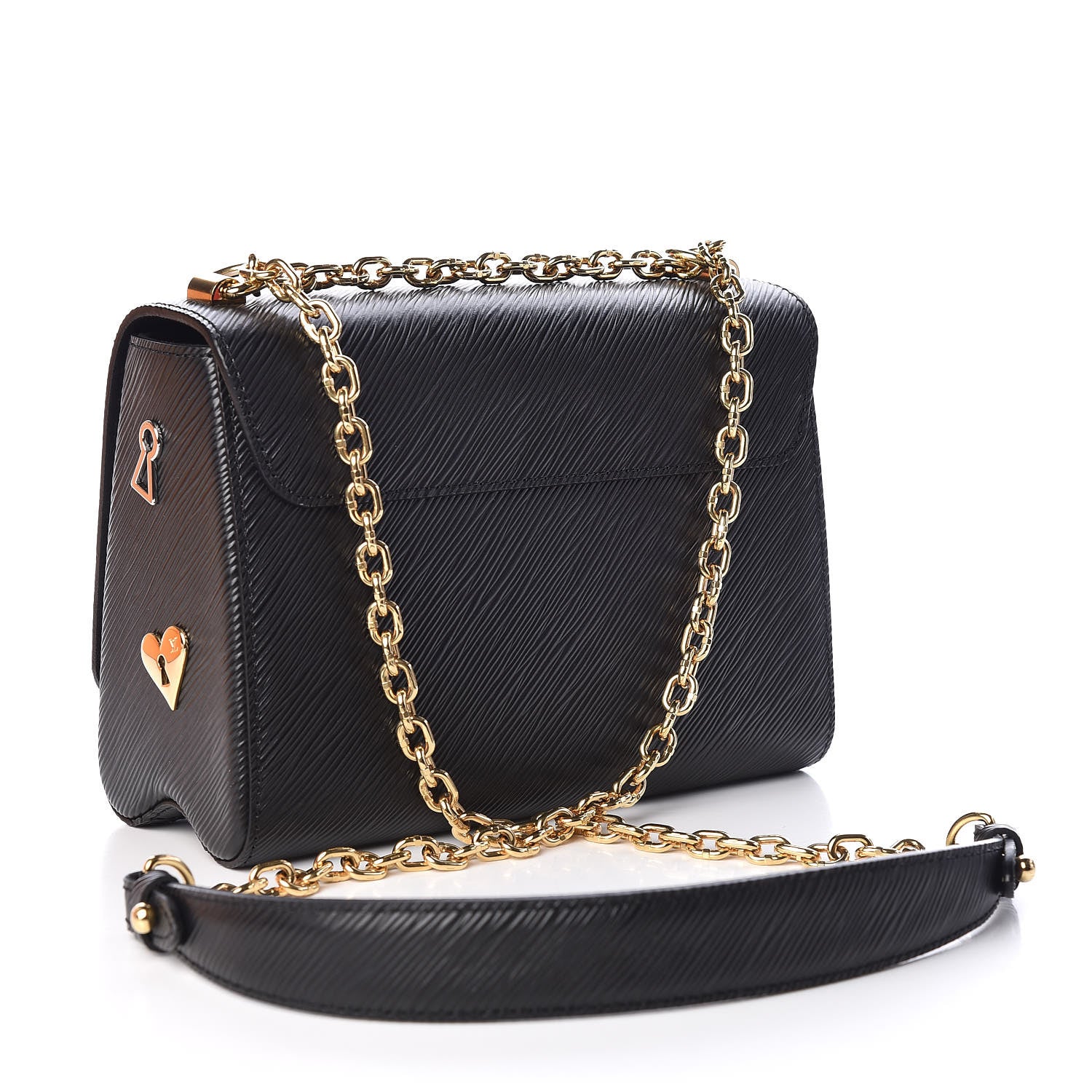 Louis Vuitton Epi Love Lock Twist Shoulder Bag MM Black 3 of 10