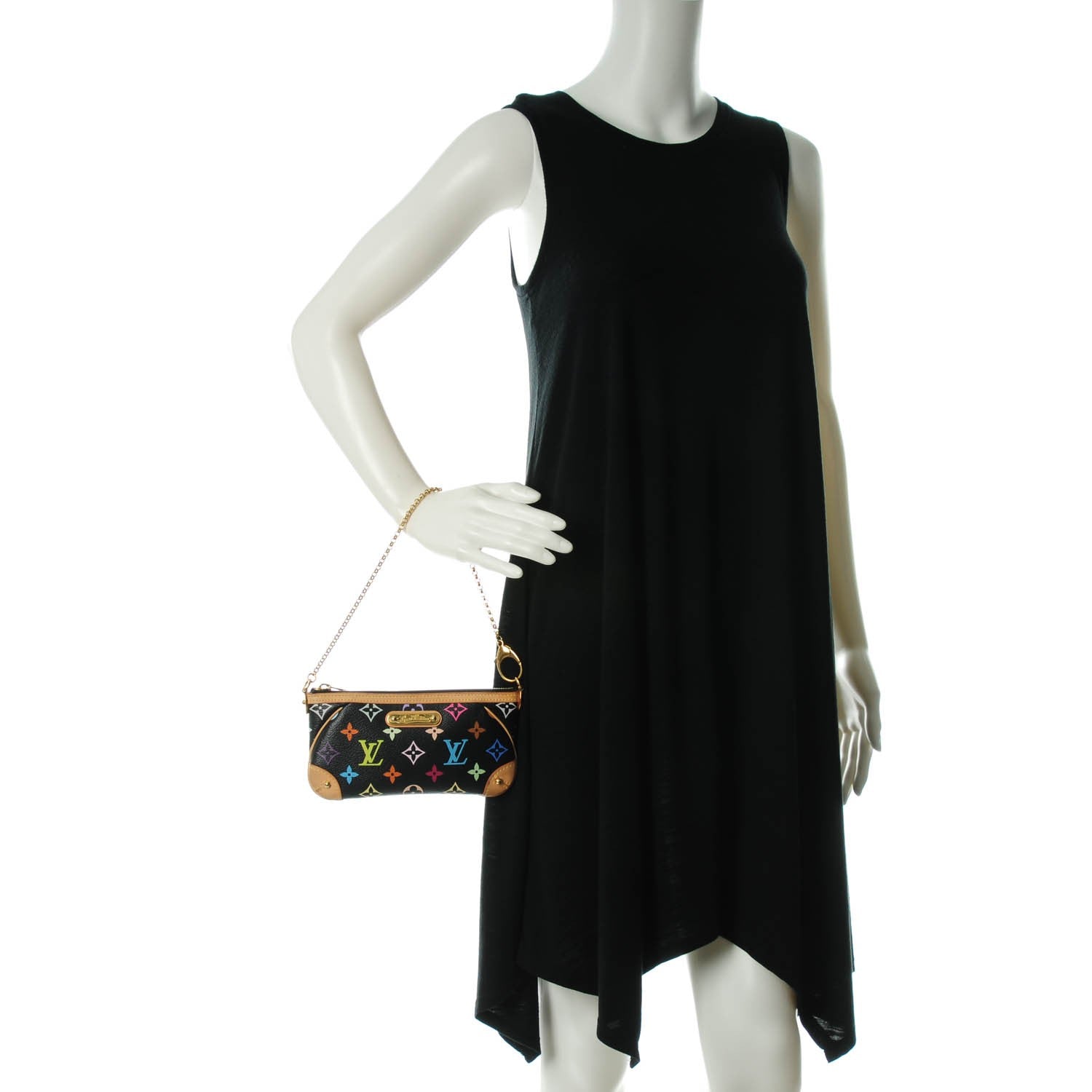 Louis Vuitton Monogram Multicolor Pochette Milla MM Black 2 of 7