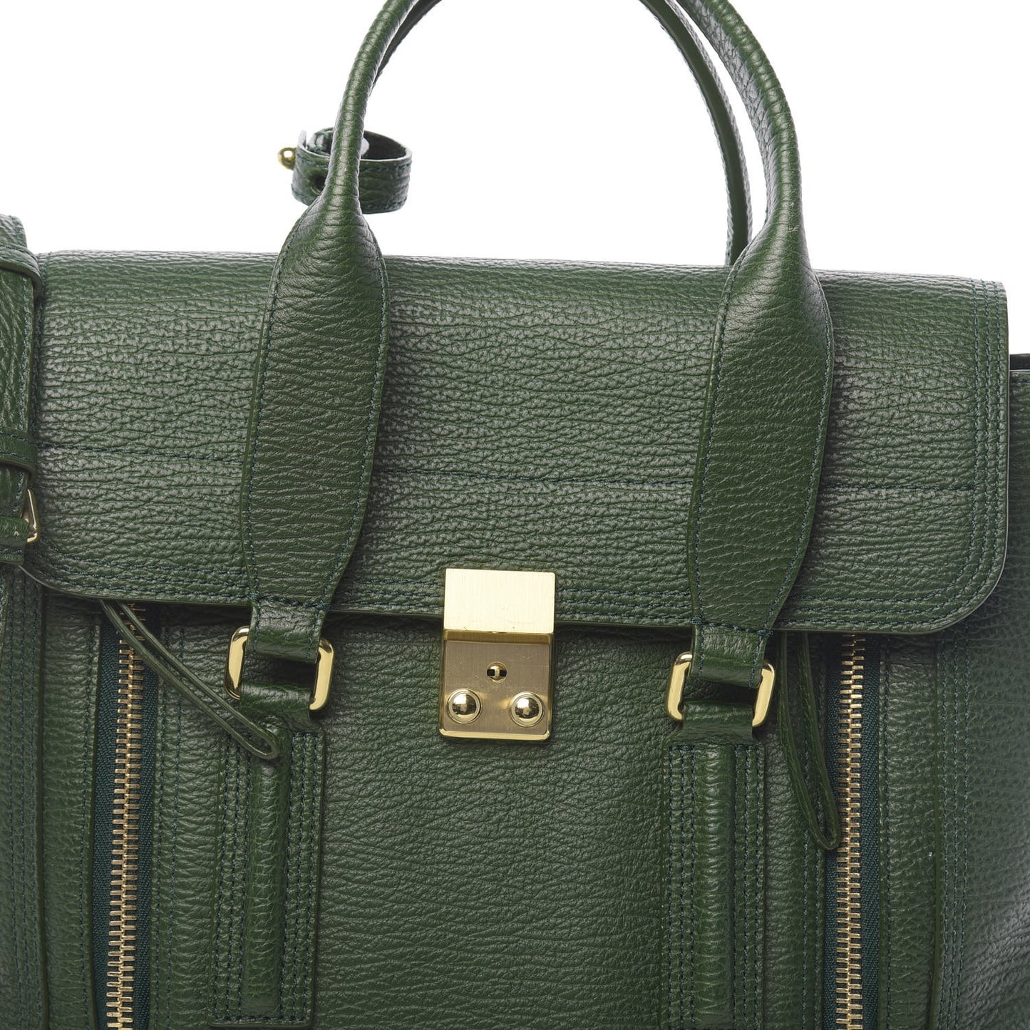 3.1 Textured Calfskin Medium Pashli Satchel Jade