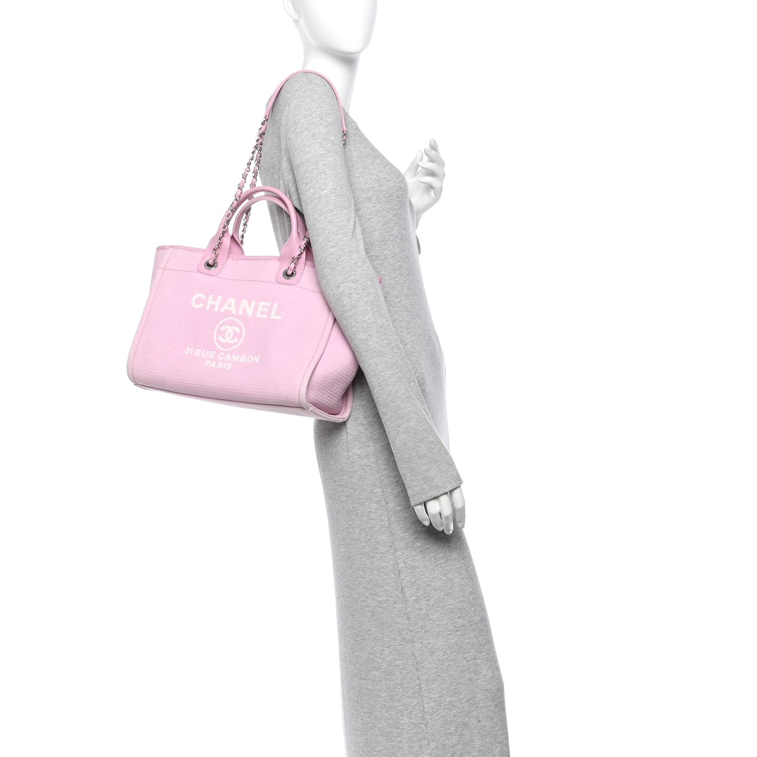 Chanel Mixed Fibers Small Deauville Tote Pink 2 of 11