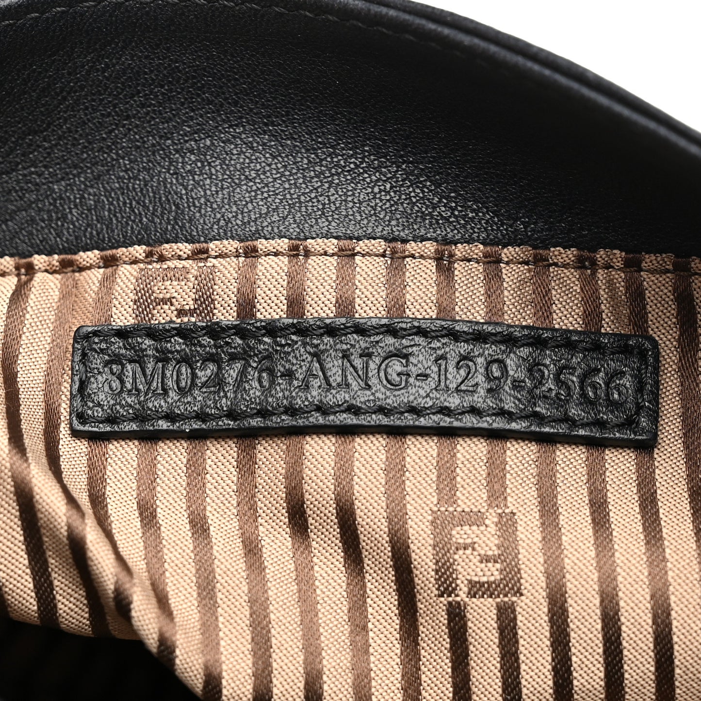 Vitello Flamingo Fendista Pouchette Crossbody Black