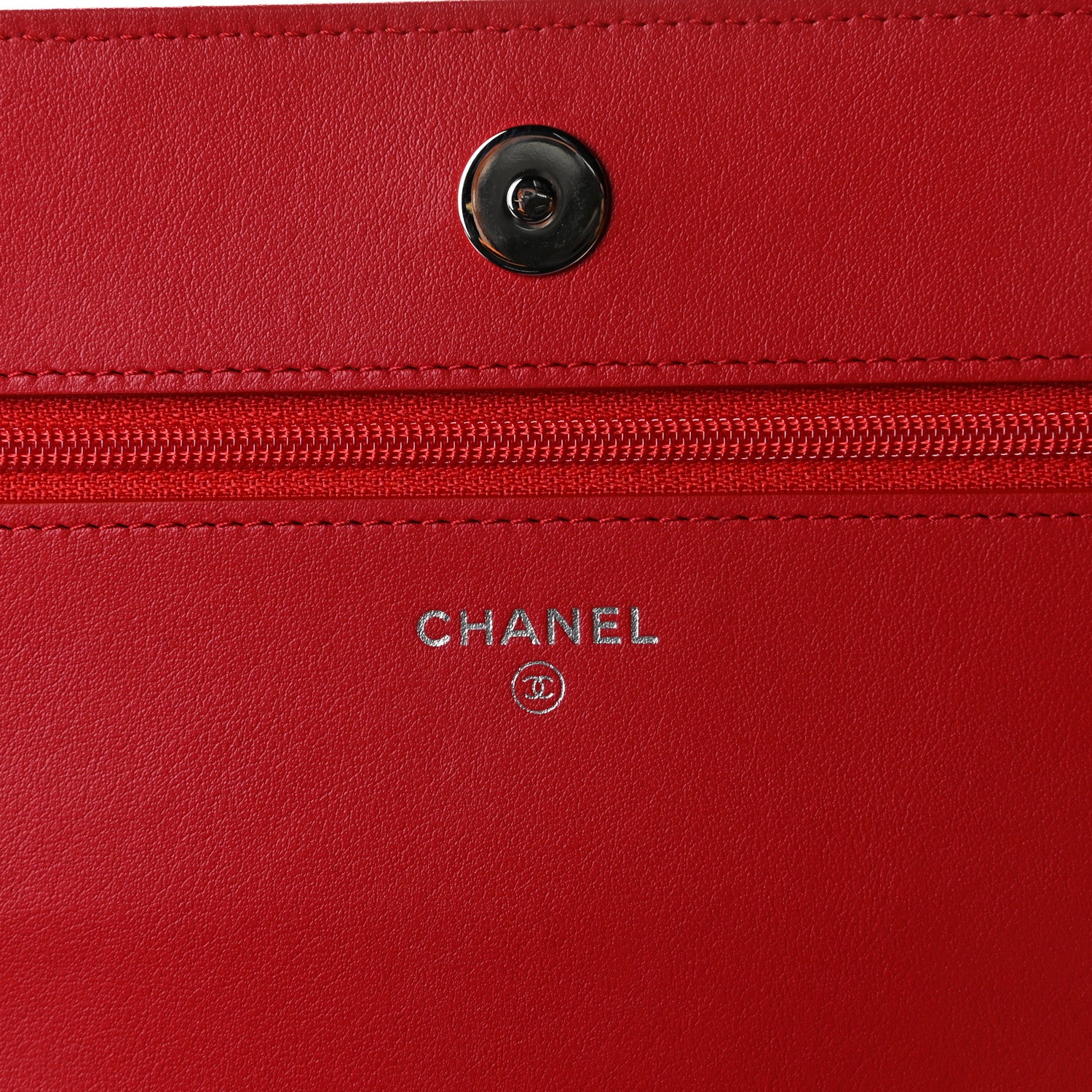 Chanel Caviar Camellia Embossed Wallet On Chain WOC Red 7 of 8