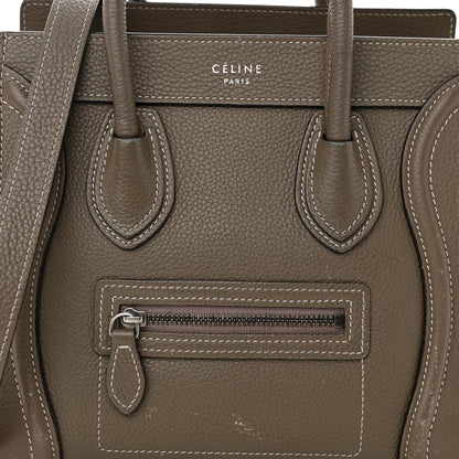 Celine Drummed Calfskin Nano Luggage Souris 9 of 20