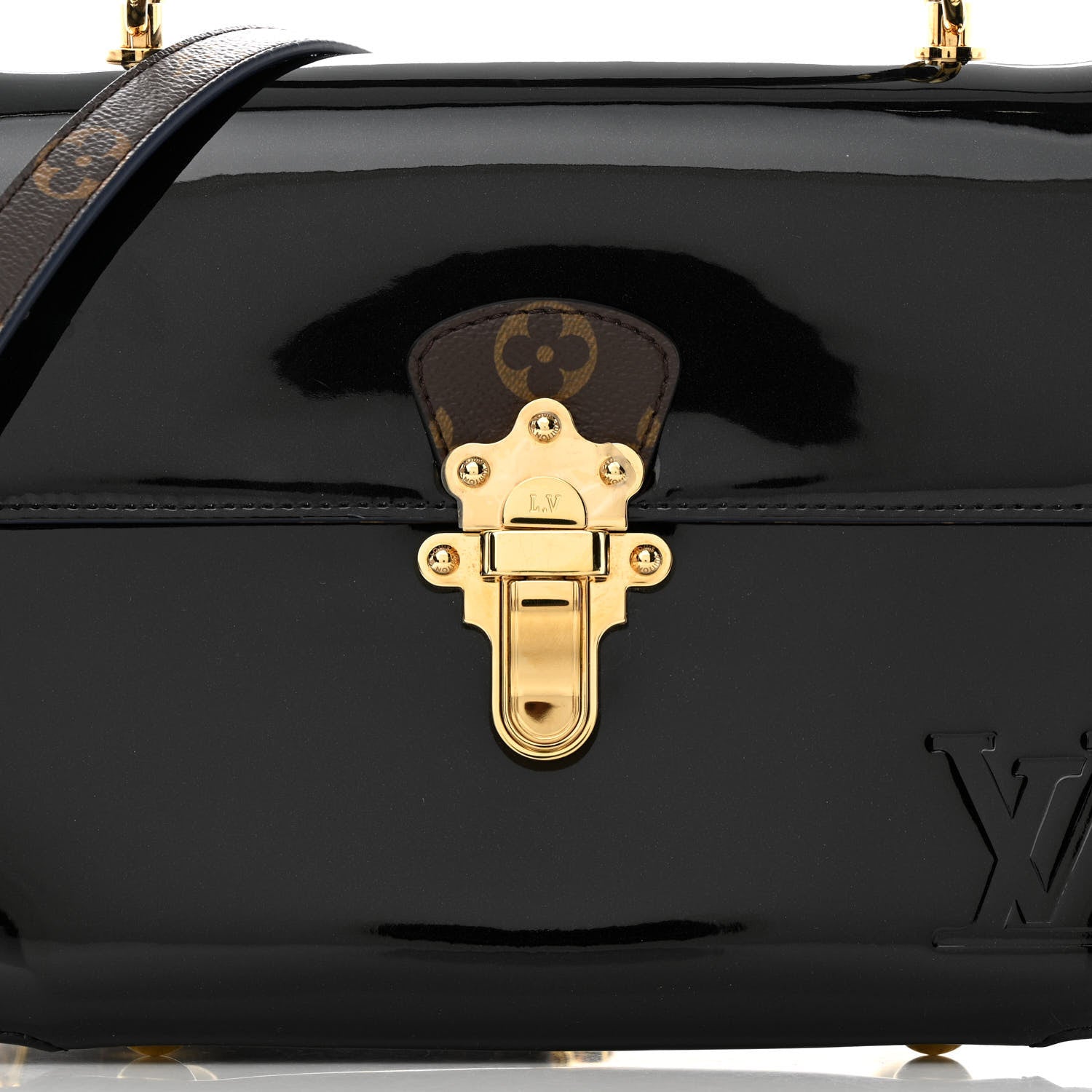 Louis Vuitton Patent Calfskin Monogram Cherrywood PM Black 7 of 10
