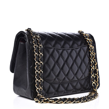 Chanel Lambskin Quilted Jumbo Double Flap Black 2 of 13