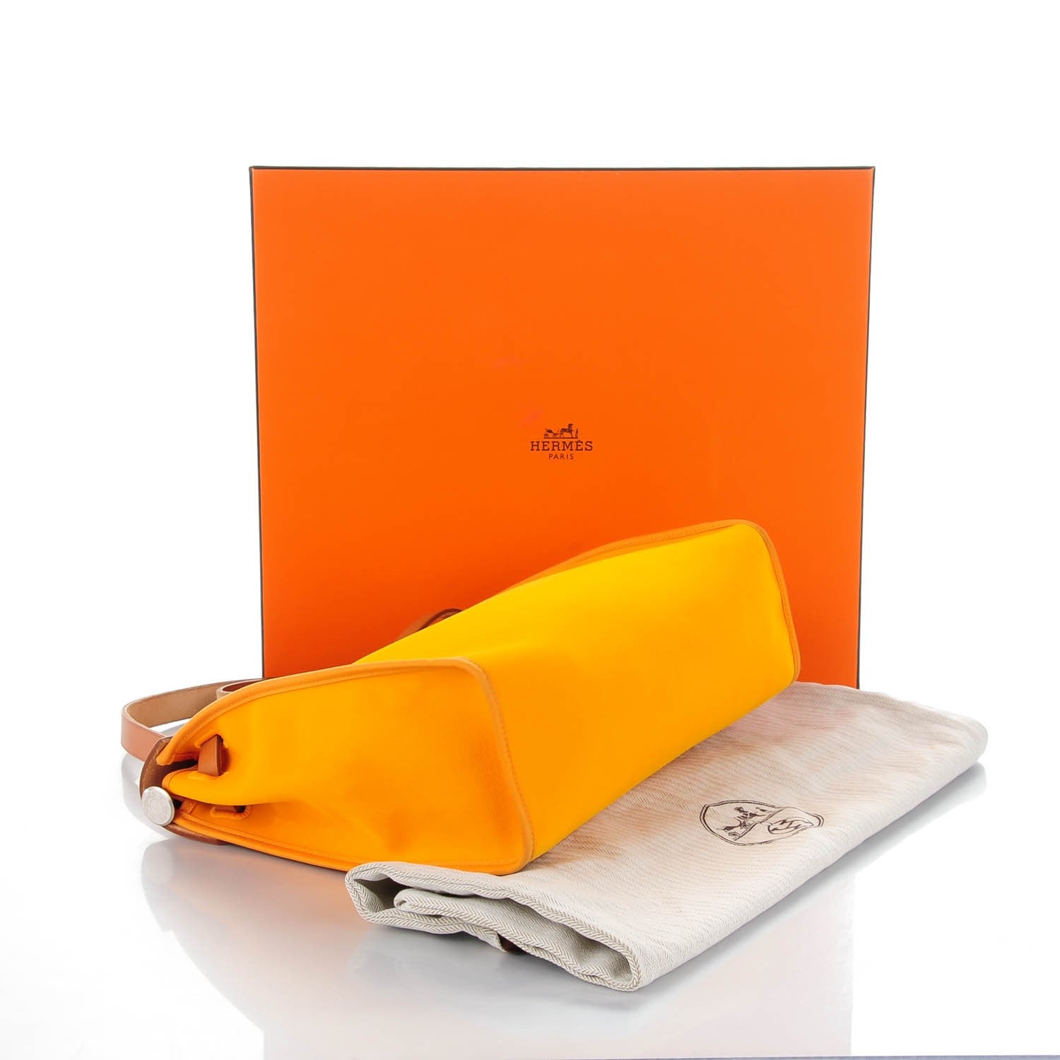 Hermes Toile Vache Hunter Herbag Zip 31 PM Jaune d'Or 5 of 9