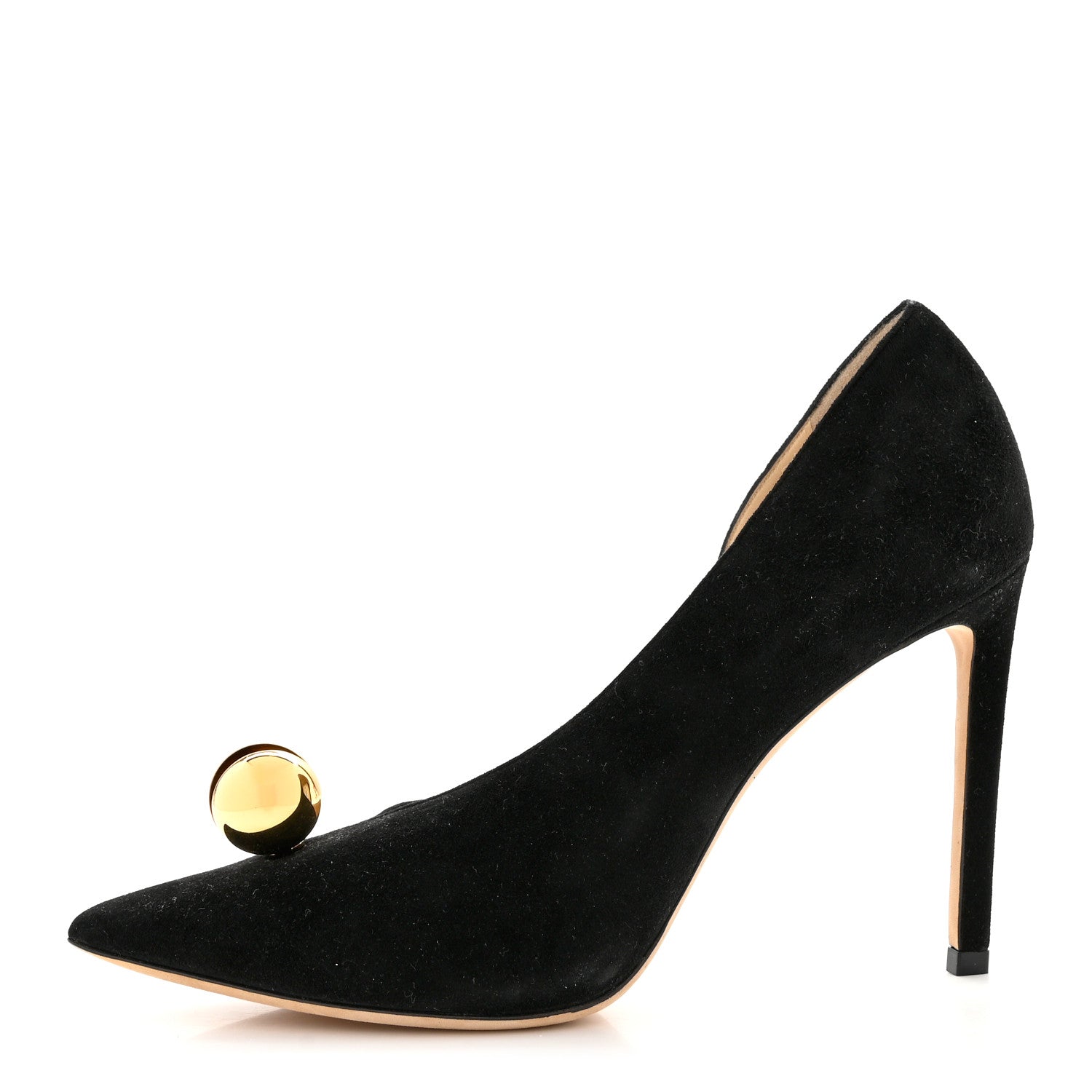 Jimmy Choo Suede Calfskin Sadira 100 Sandals 37.5 Black 1 of 7