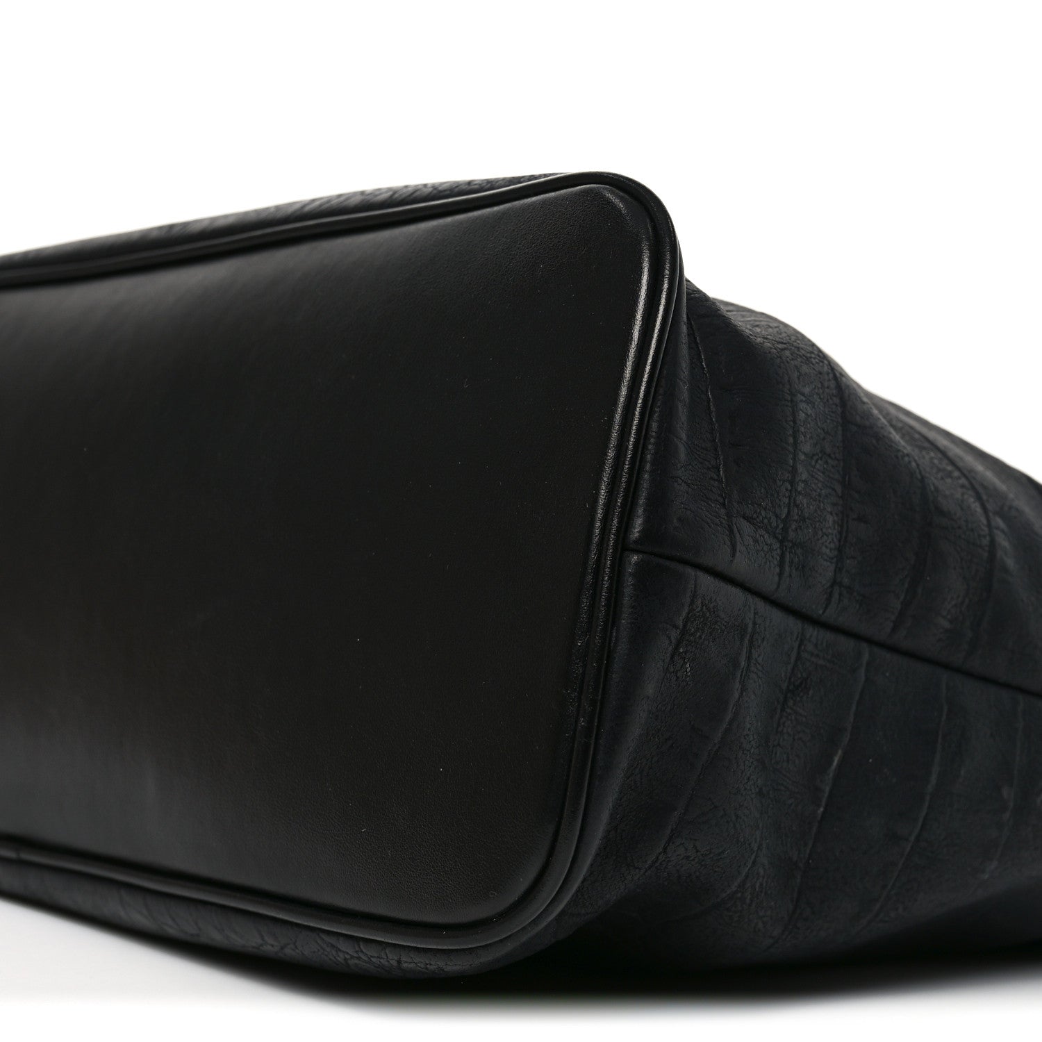 Saint Laurent Calfskin Crocodile Embossed Medium Shopper Tote Black 9 of 9