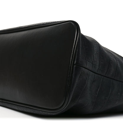 Saint Laurent Calfskin Crocodile Embossed Medium Shopper Tote Black 9 of 9