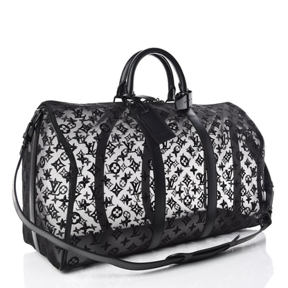 Louis Vuitton Monogram See Through Keepall Bandouliere 50 Black 3 of 10